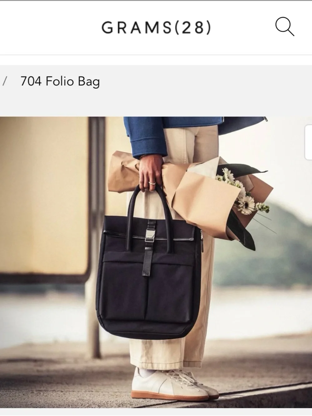 704 Folio Laptop Bag — Black